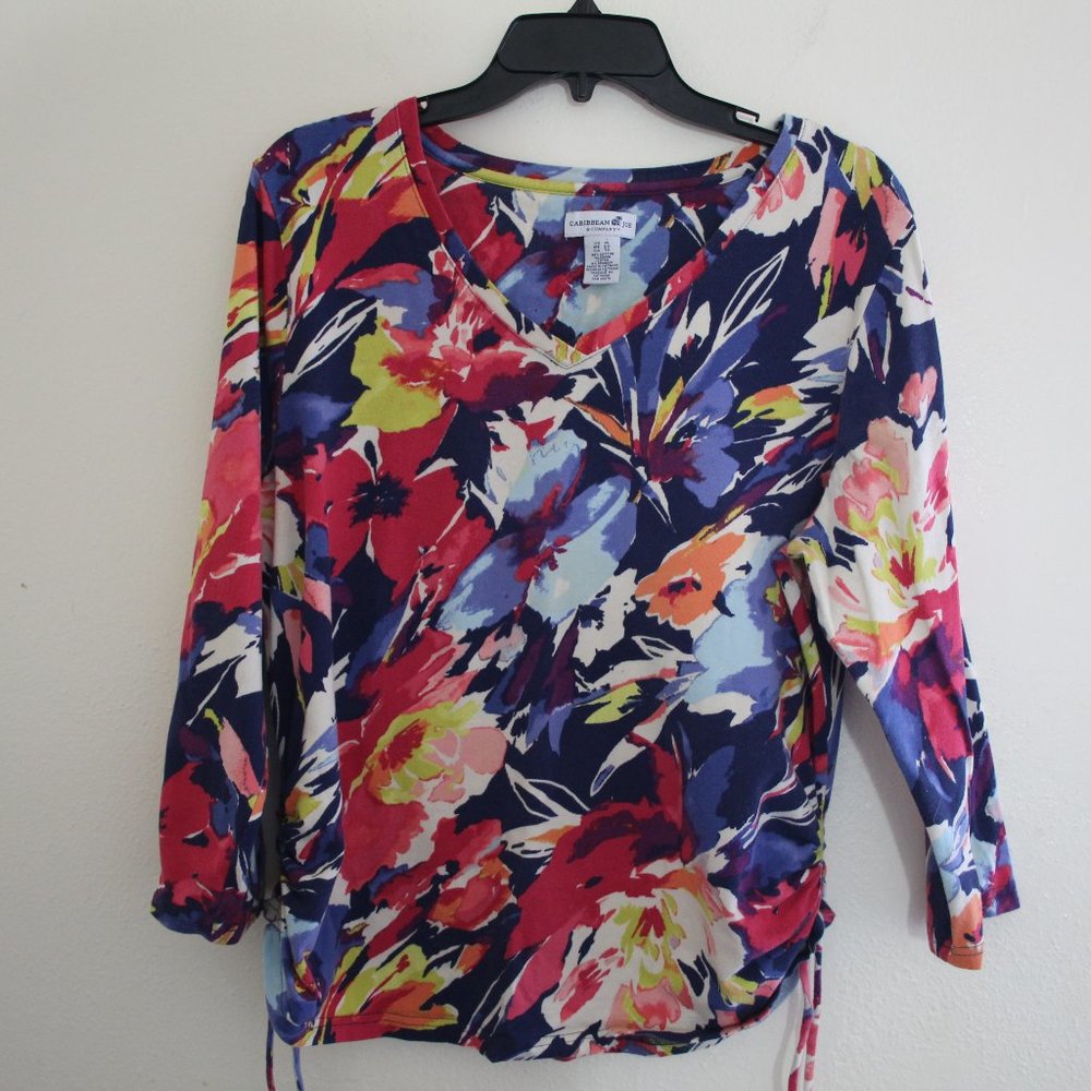 Caribbean Joe & Co.  print women's top size XL